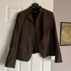 Akris brown silk wool blazer/jacket